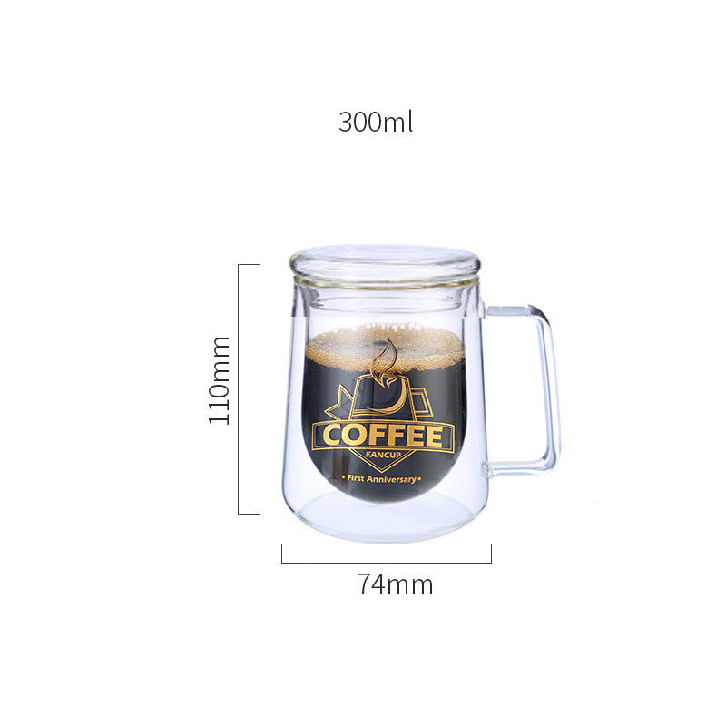 Transparent Double Insulated Coffee Cup With Handle