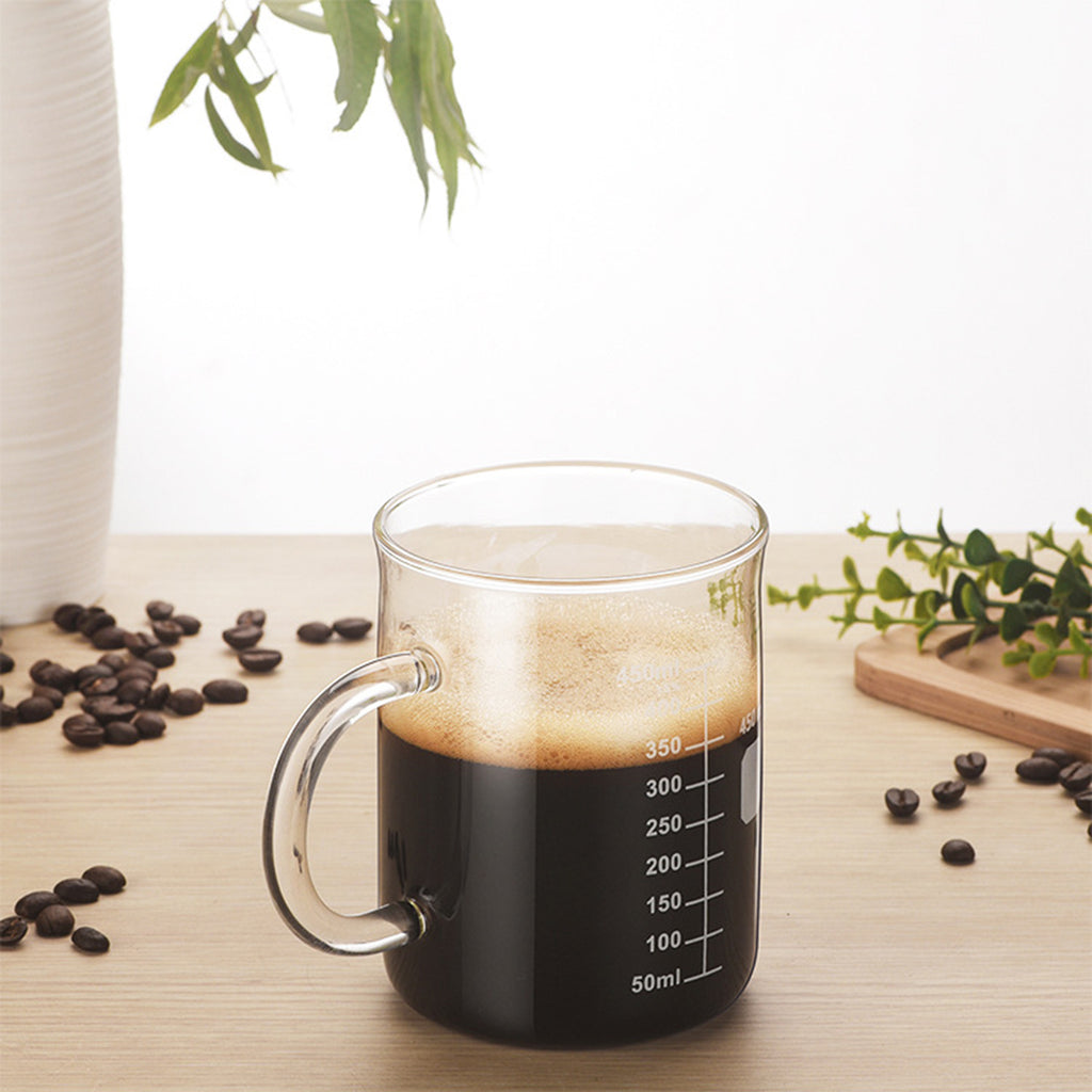 High Borosilicate Glass Coffee Cup with Scale Marking