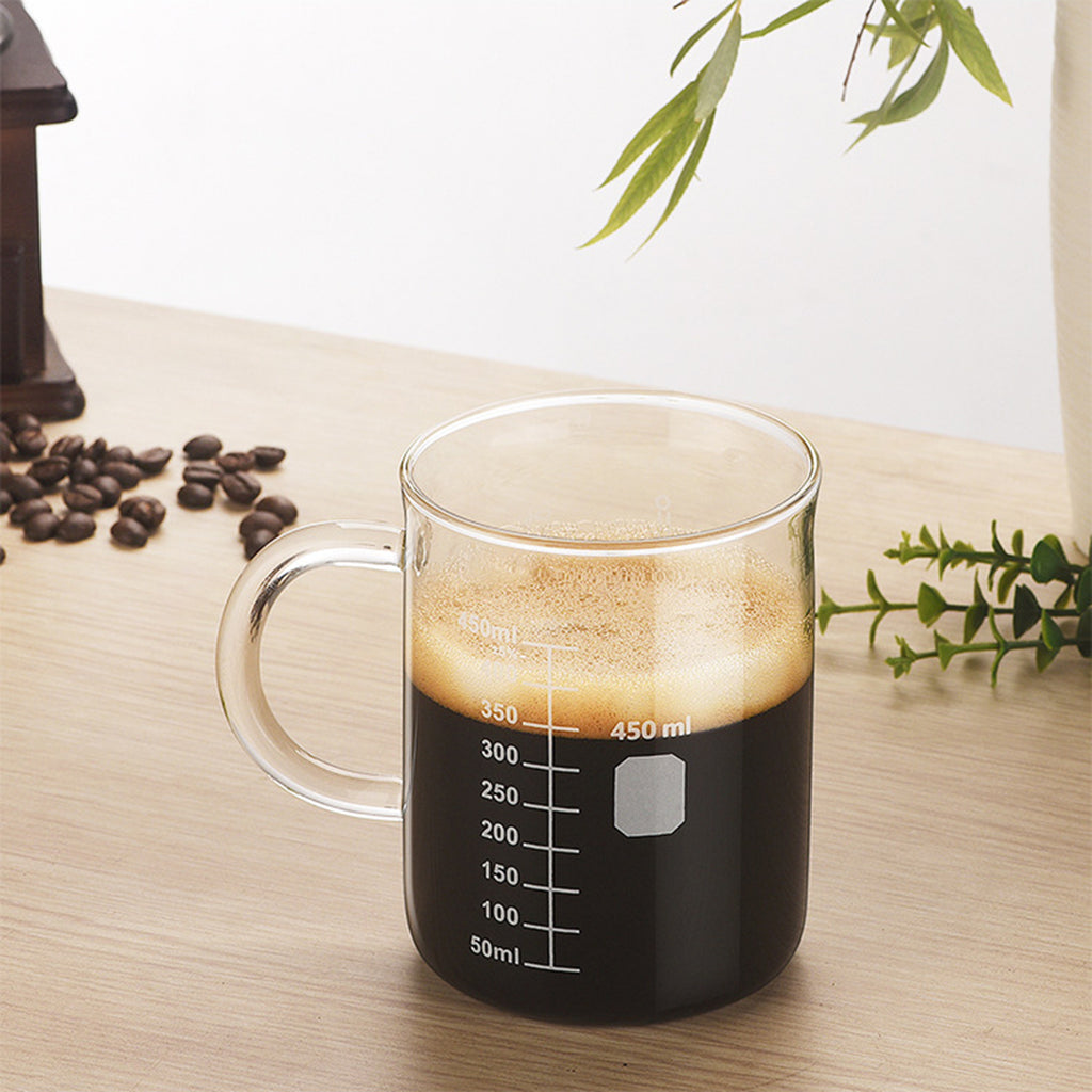 High Borosilicate Glass Coffee Cup with Scale Marking