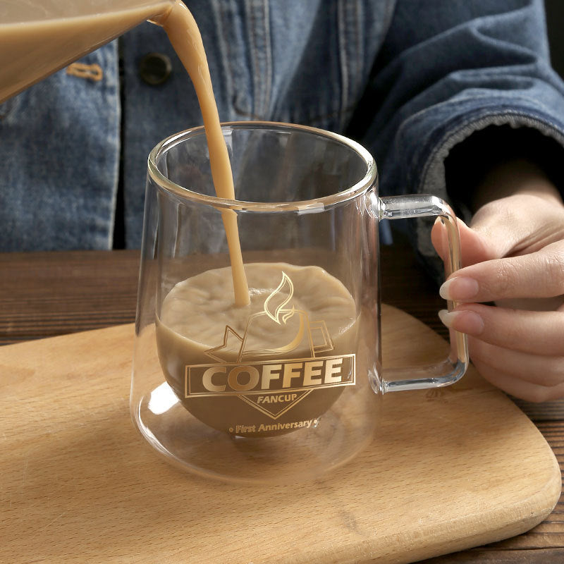 Transparent Double Insulated Coffee Cup With Handle