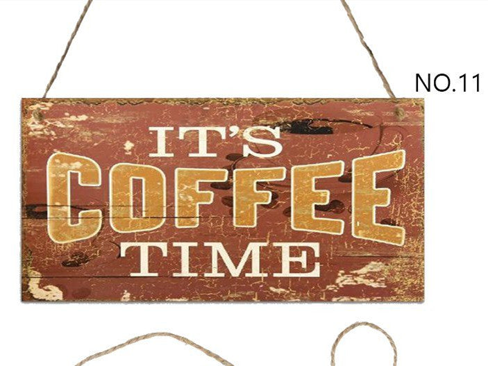 Vintage Coffee Wooden Hanging Sign | Café Wall Décor