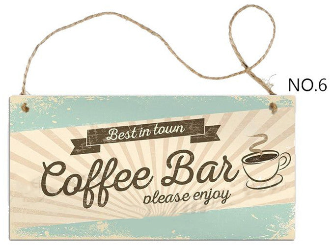 Vintage Coffee Wooden Hanging Sign | Café Wall Décor