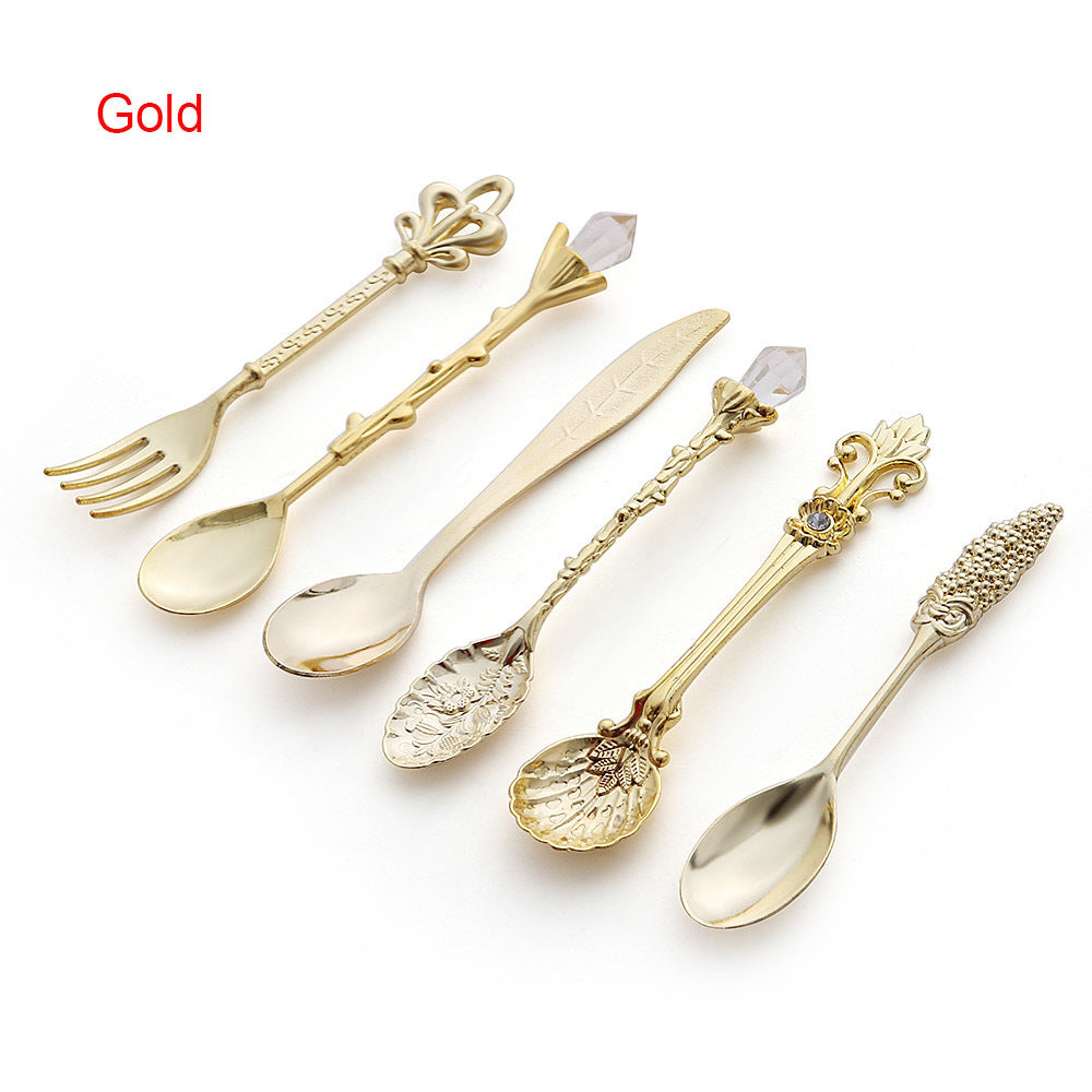 Retro Court Espresso Spoons | Zinc Alloy Demitasse Set