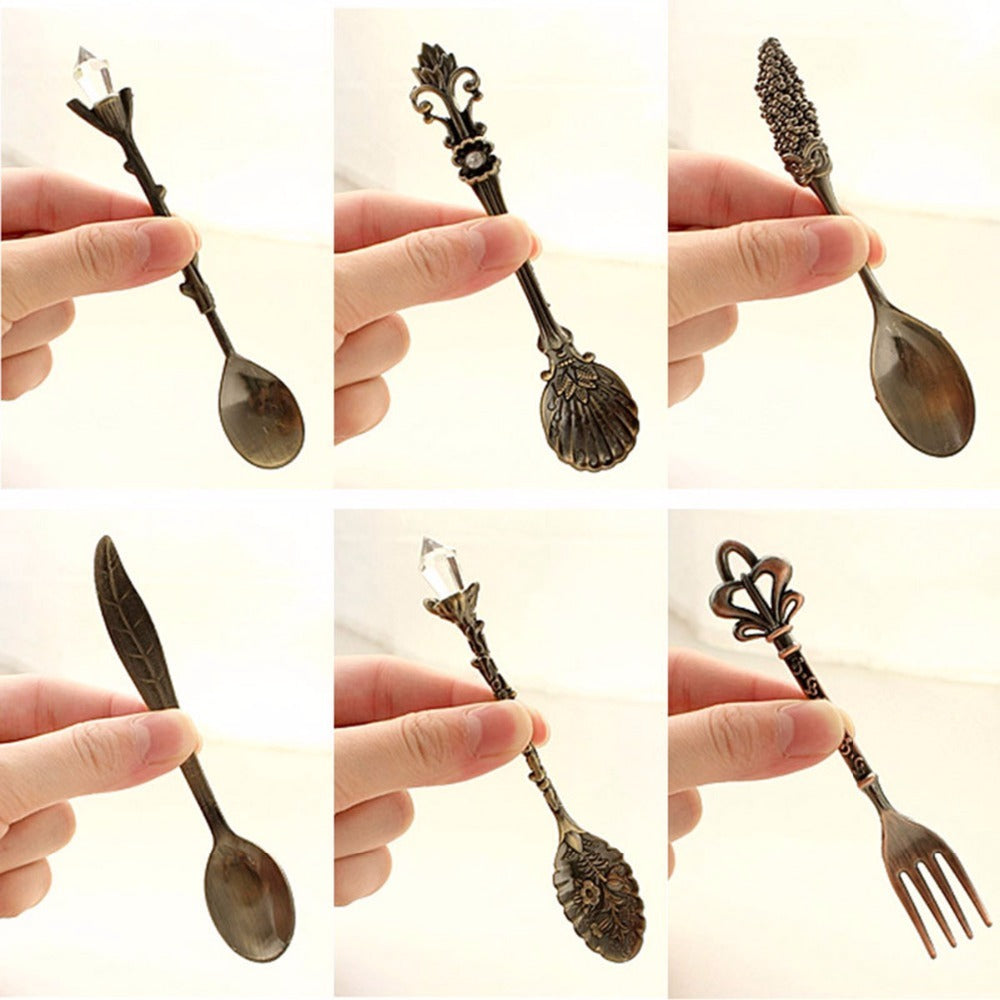 Retro Court Espresso Spoons | Zinc Alloy Demitasse Set