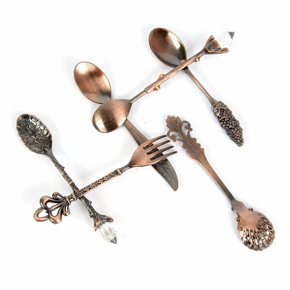 Retro Court Espresso Spoons | Zinc Alloy Demitasse Set