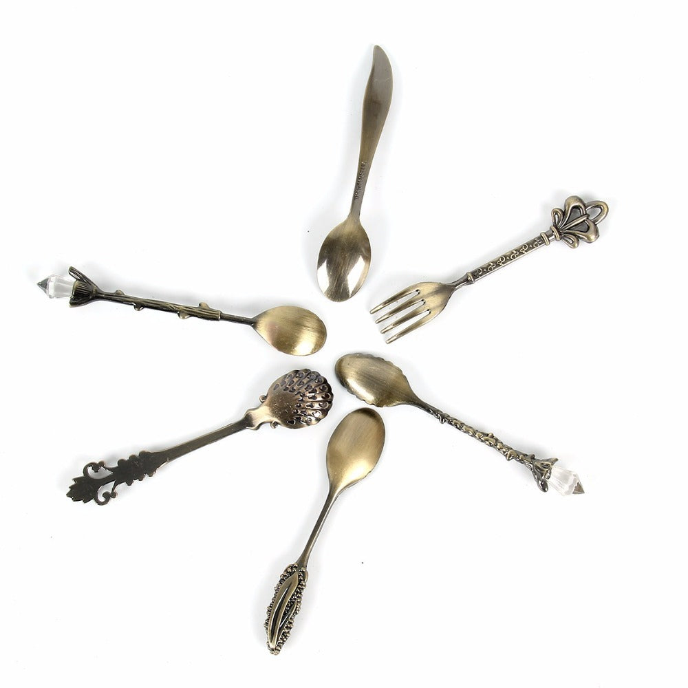 Retro Court Espresso Spoons | Zinc Alloy Demitasse Set
