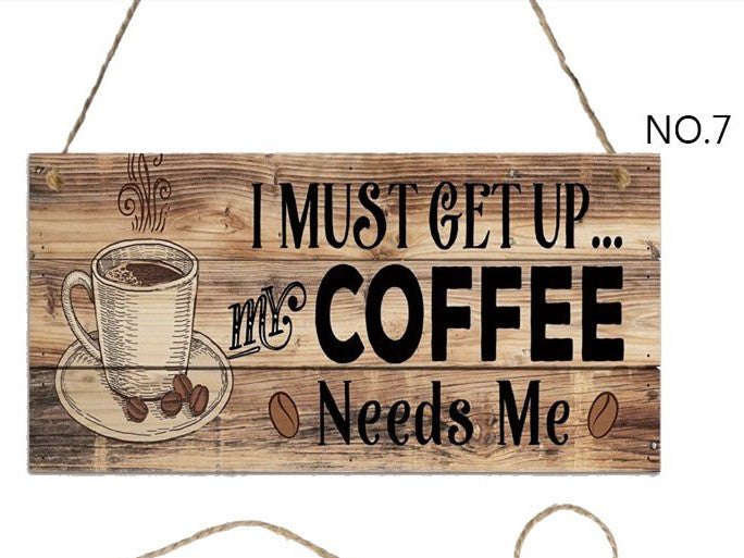 Vintage Coffee Wooden Hanging Sign | Café Wall Décor