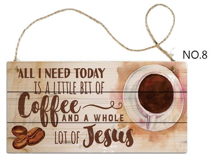 Vintage Coffee Wooden Hanging Sign | Café Wall Décor