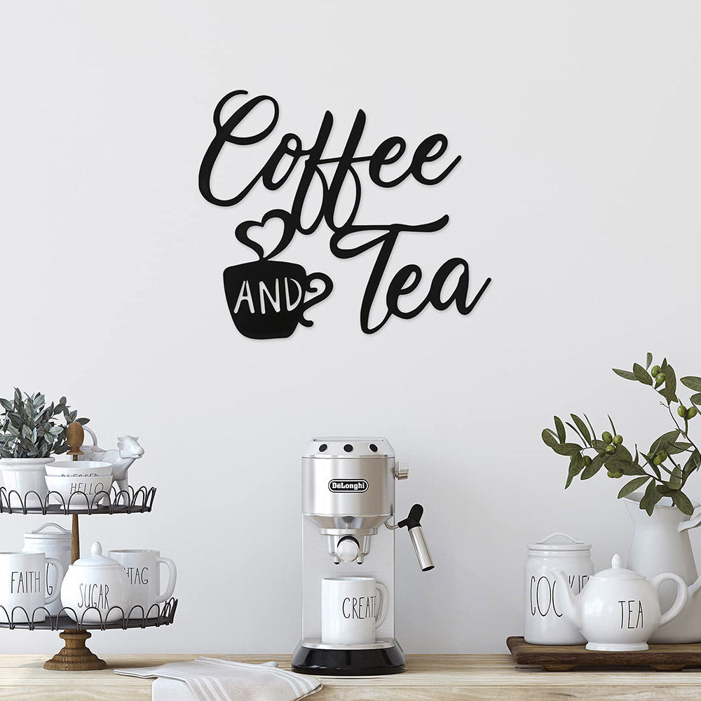 Metal COFFEE AND TEA Wall Hanging