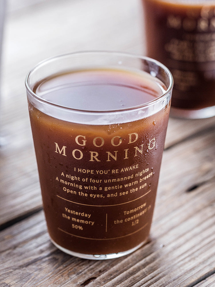 Golden Letter Borosilicate Coffee Glass