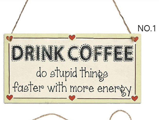 Vintage Coffee Wooden Hanging Sign | Café Wall Décor