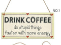 Vintage Coffee Wooden Hanging Sign | Café Wall Décor