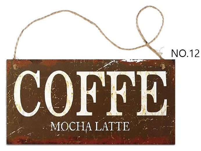 Vintage Coffee Wooden Hanging Sign | Café Wall Décor