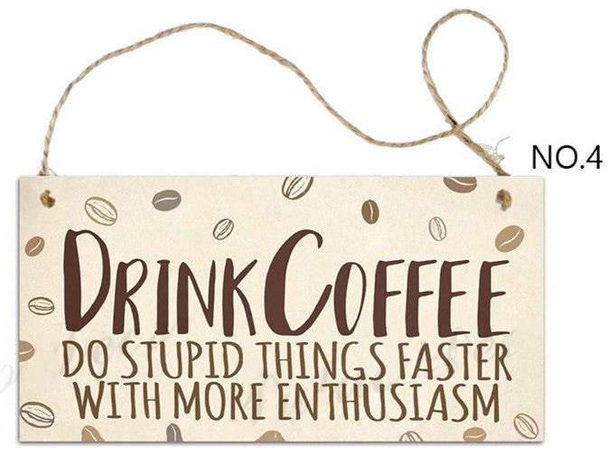 Vintage Coffee Wooden Hanging Sign | Café Wall Décor