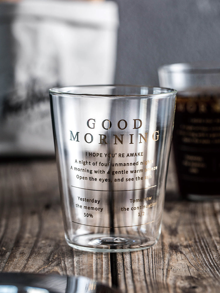 Golden Letter Borosilicate Coffee Glass