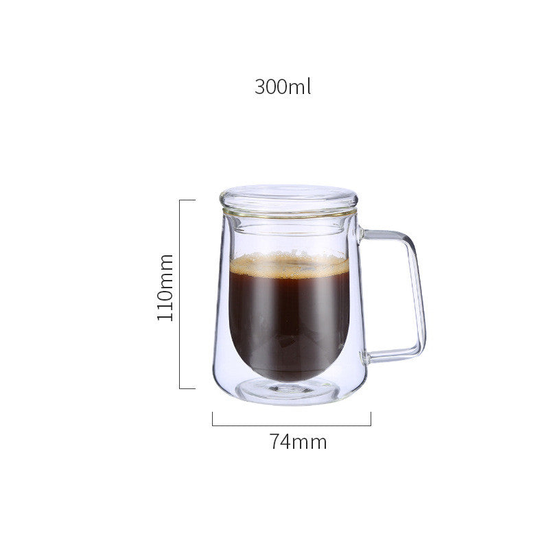 Transparent Double Insulated Coffee Cup With Handle