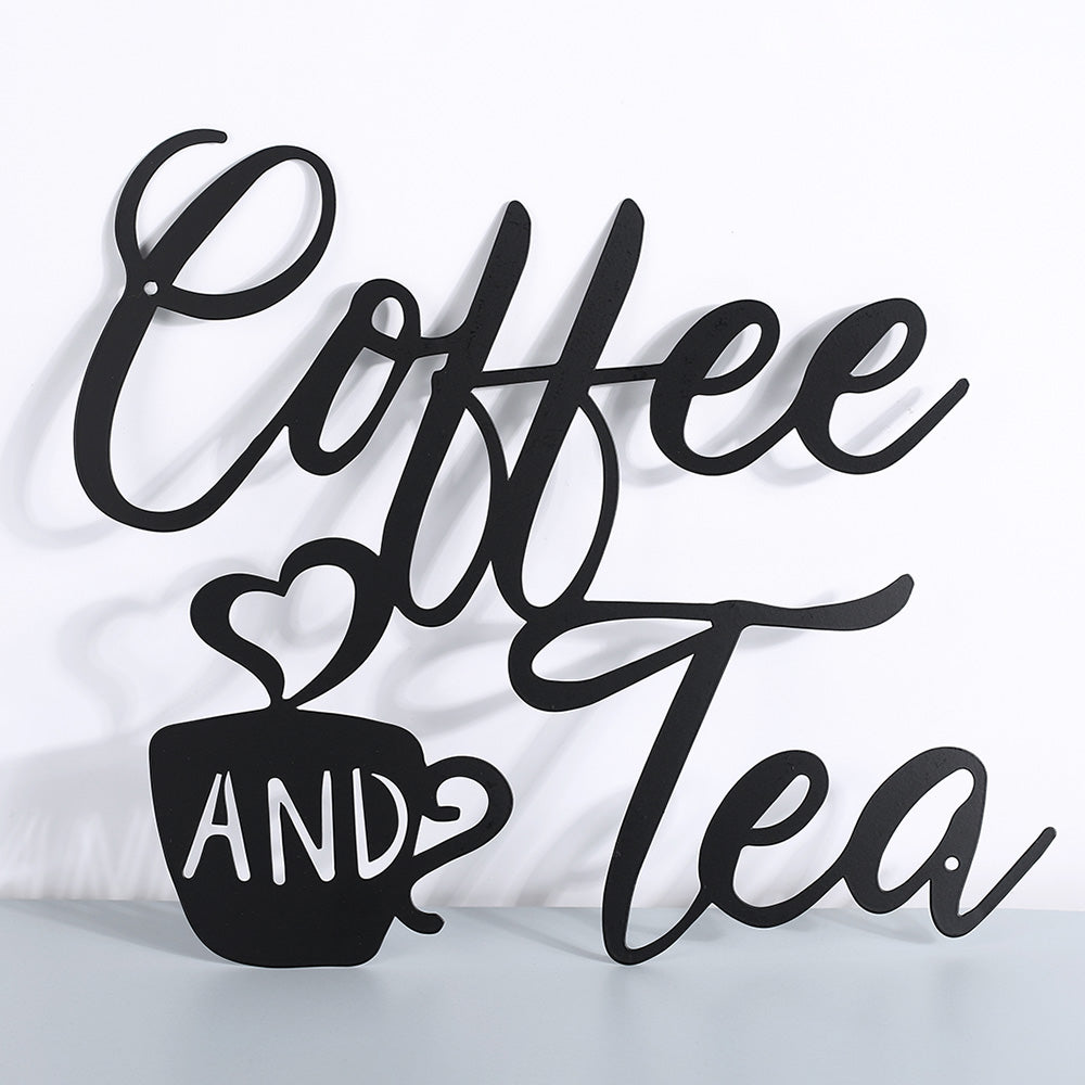 Metal COFFEE AND TEA Wall Hanging