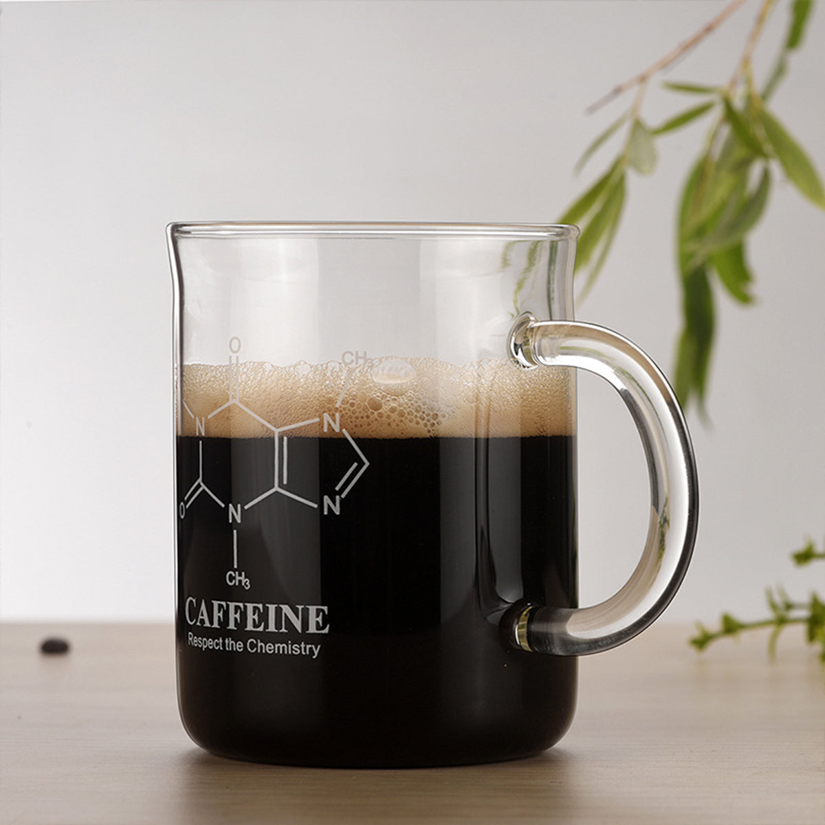 High Borosilicate Glass Coffee Cup with Scale Marking