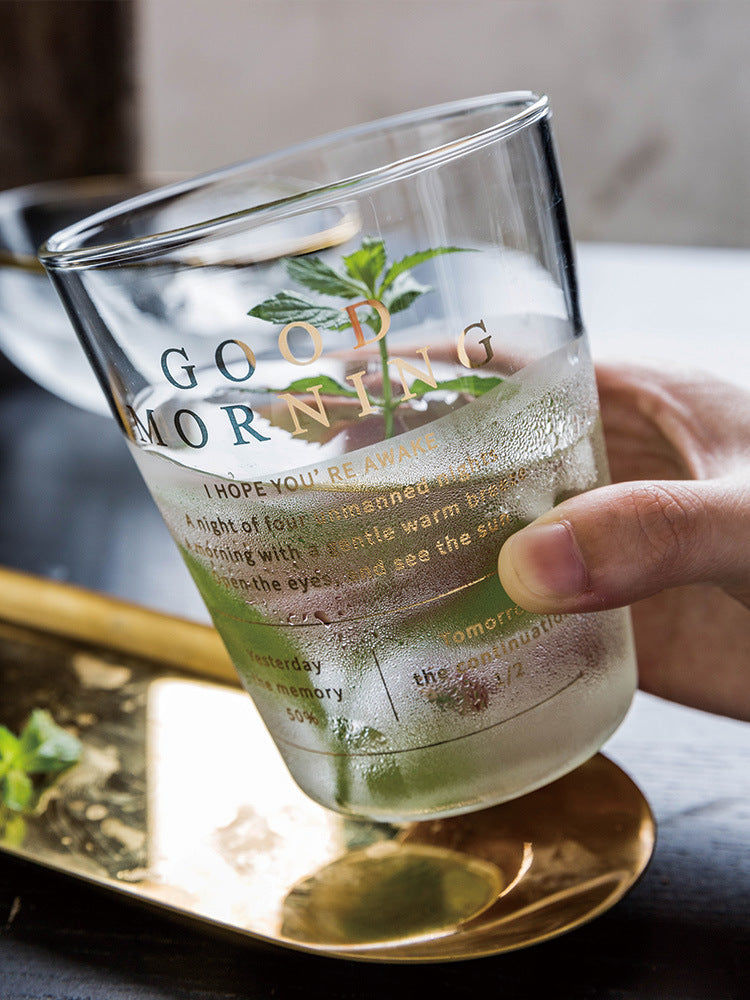 Golden Letter Borosilicate Coffee Glass