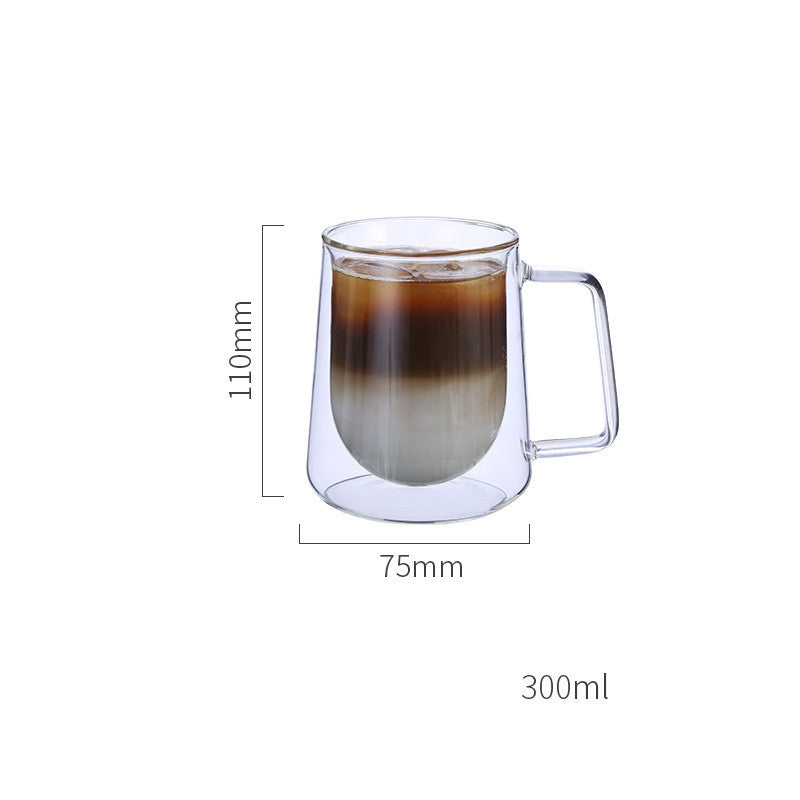 Transparent Double Insulated Coffee Cup With Handle