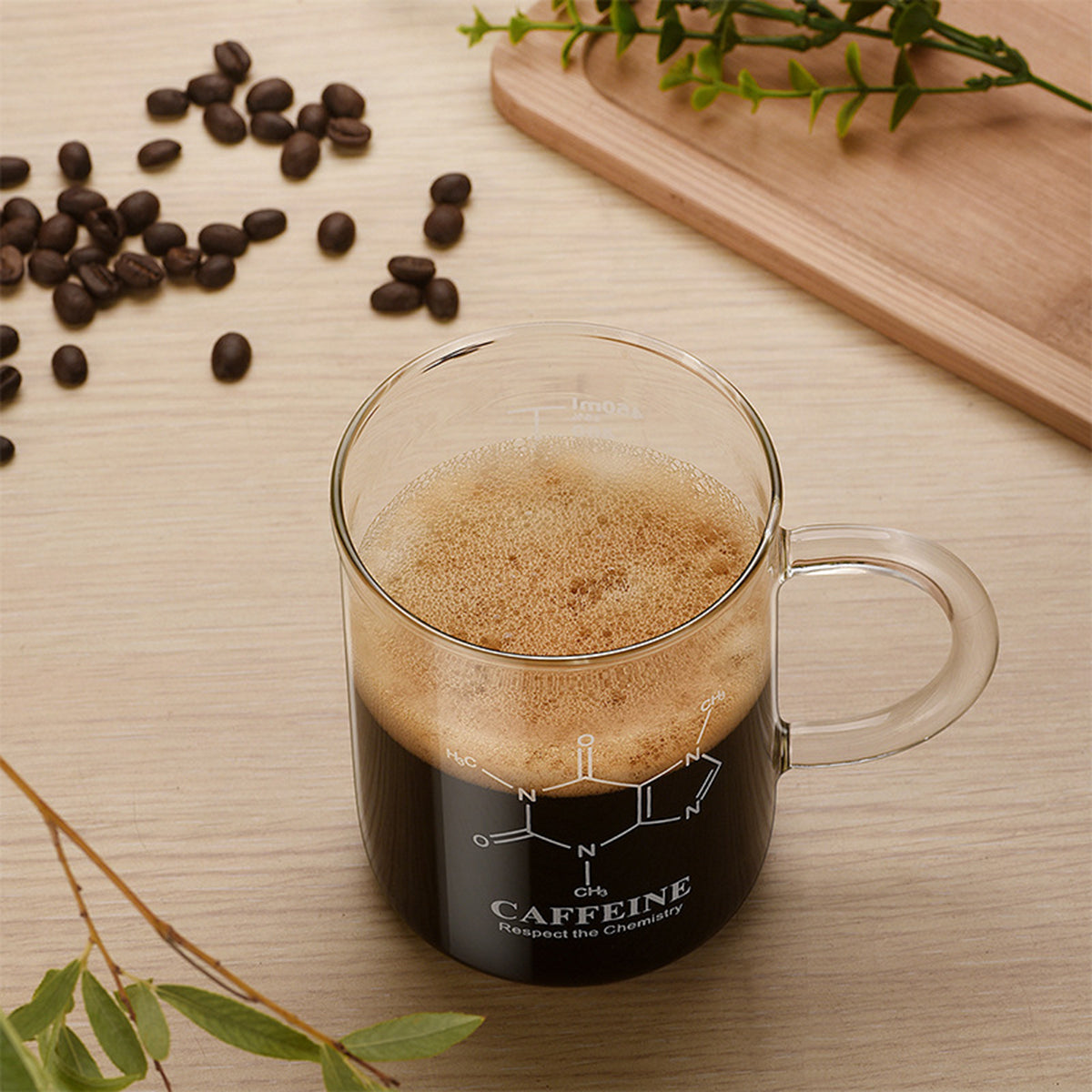 High Borosilicate Glass Coffee Cup with Scale Marking