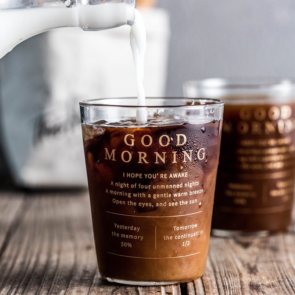Golden Letter Borosilicate Coffee Glass