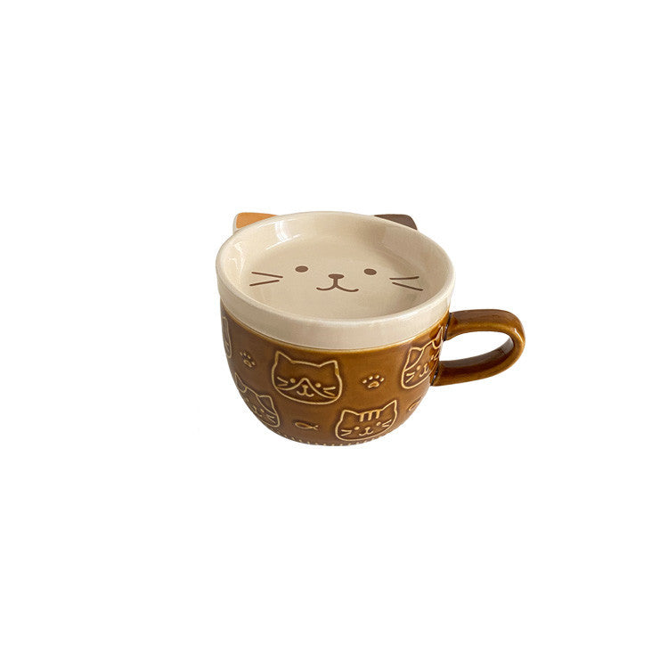 Kitten Cute Coffee Cup Vintage With Lid