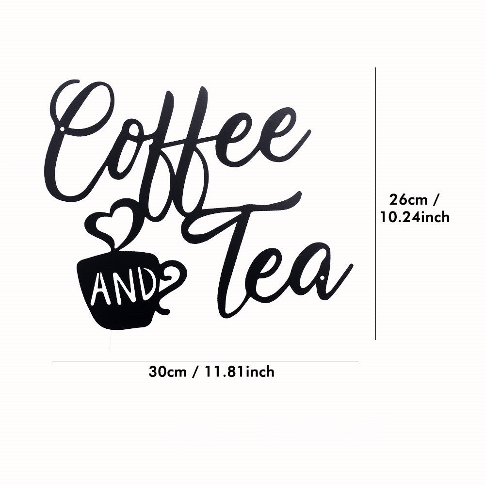 Metal COFFEE AND TEA Wall Hanging