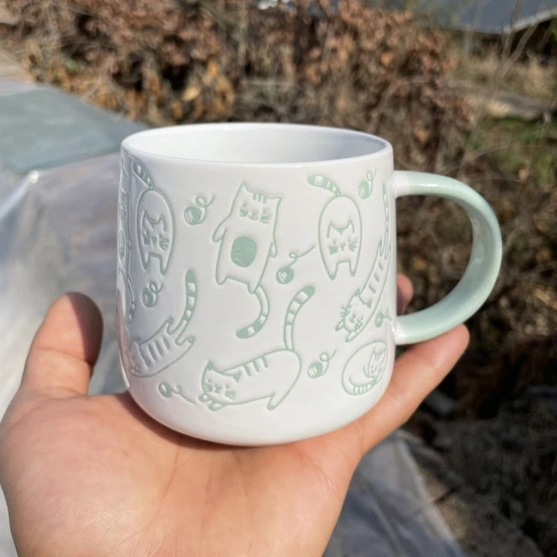 Many Chubby Little Cats And Dogs Ceramic Mugs