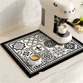 Retro Plaid Coffee Machine Mat Made Of Natural Rubber